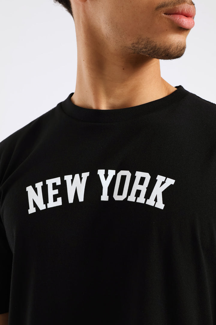 Basic New York Print Tee - Black