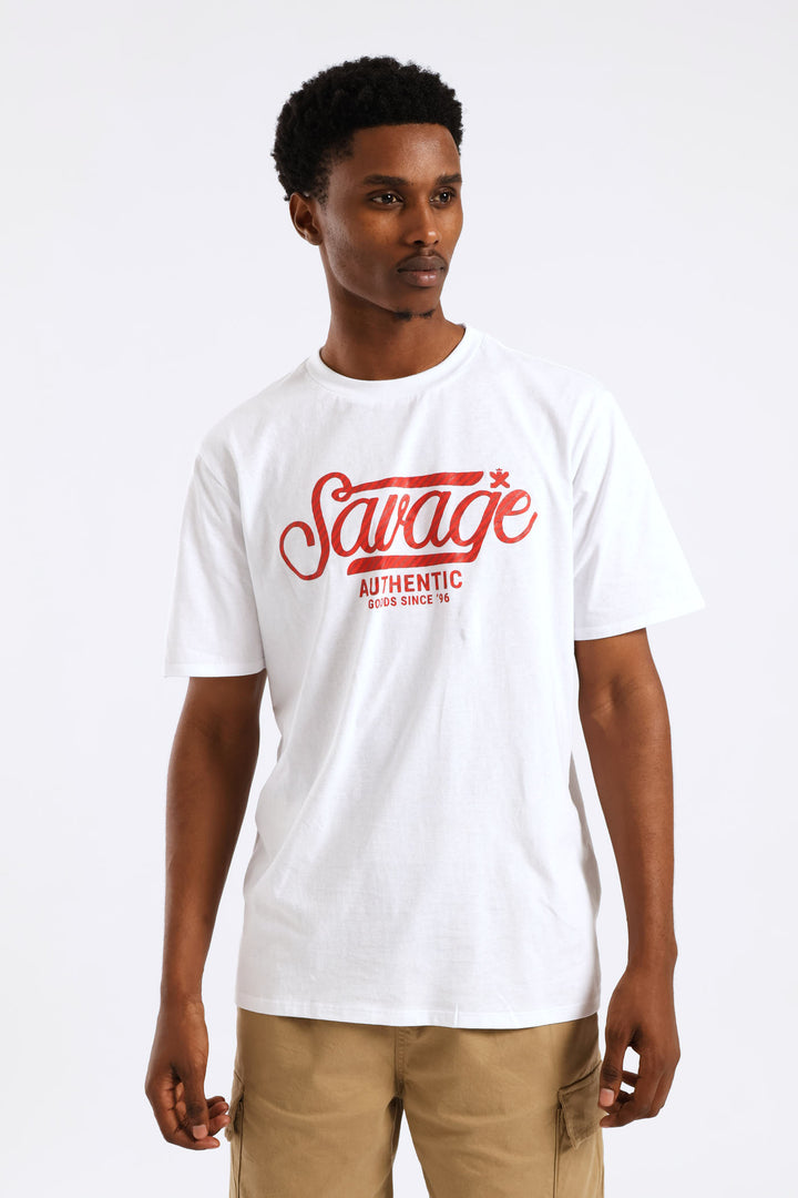 Ora Basic Print Tee - White
