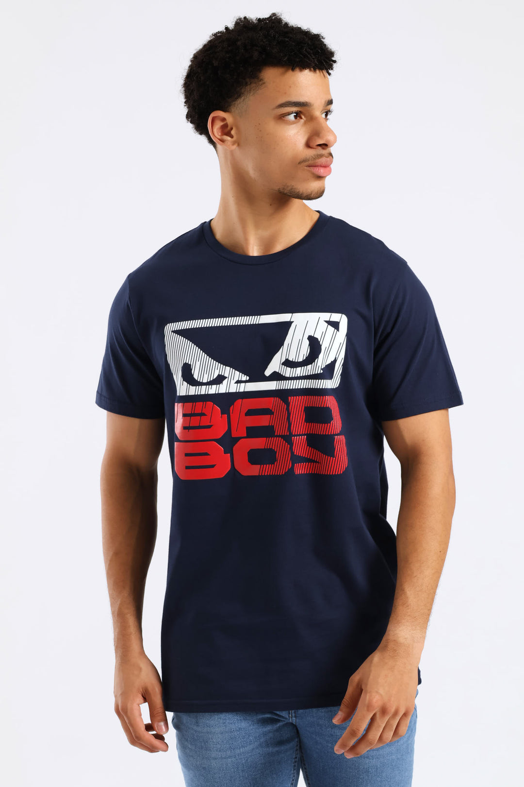Stripe Logo Tee - Navy