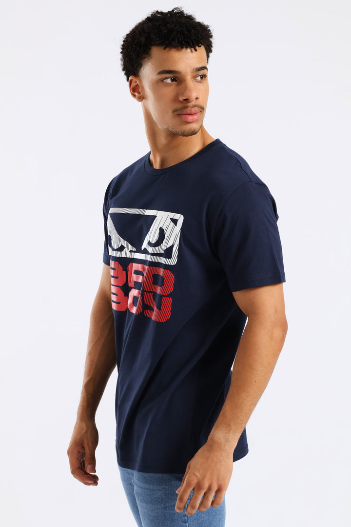 Stripe Logo Tee - Navy
