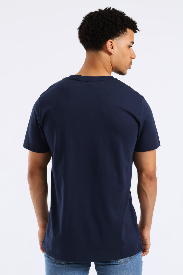 Stripe Logo Tee - Navy