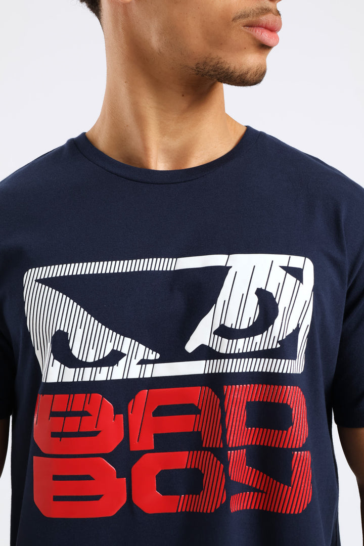 Stripe Logo Tee - Navy