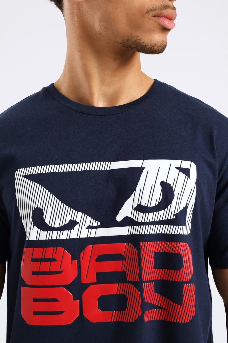 Stripe Logo Tee - Navy