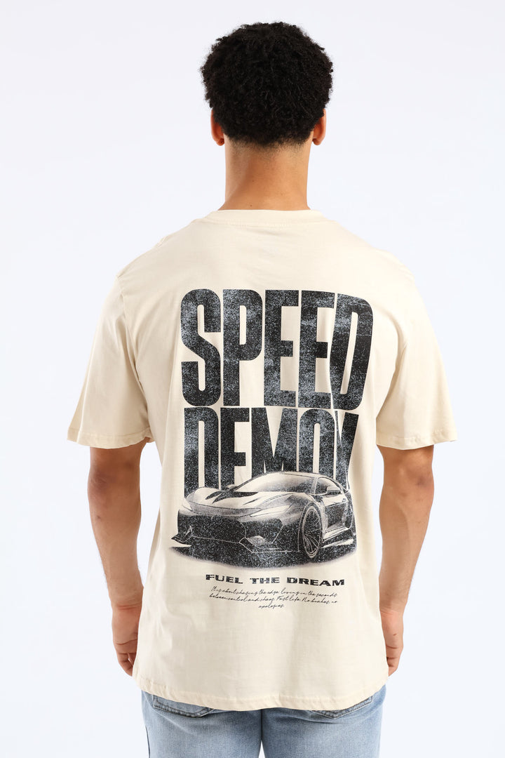 Speed Demon Tee - Ecru