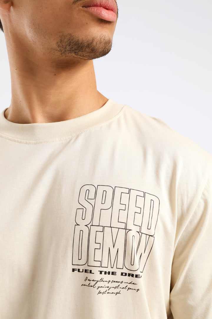 Speed Demon Tee - Ecru
