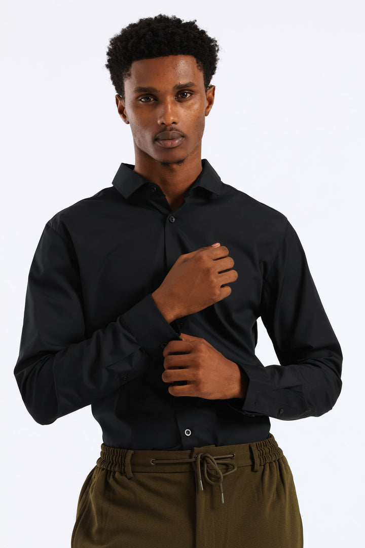 Easy Care Long Sleeve Shirt - Black