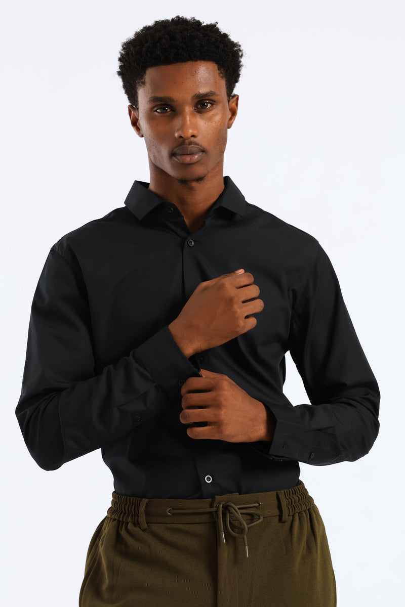 Easy Care Long Sleeve Shirt - Black