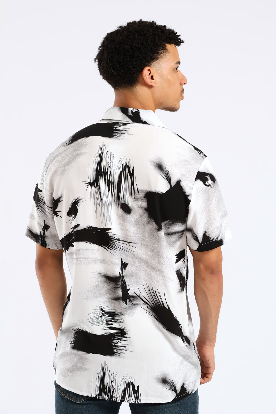 Paint Splash Viscose  Shirt - Off White