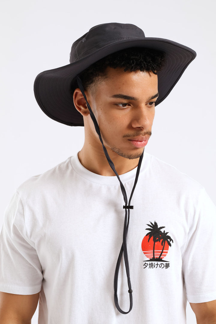 Big Rim Fisherman Bucket Hat - Charcoal