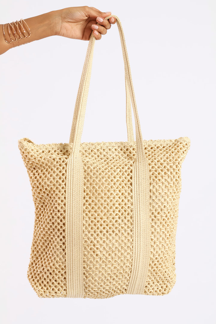 Straw Shopper - Beige