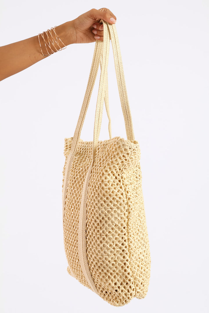 Straw Shopper - Beige
