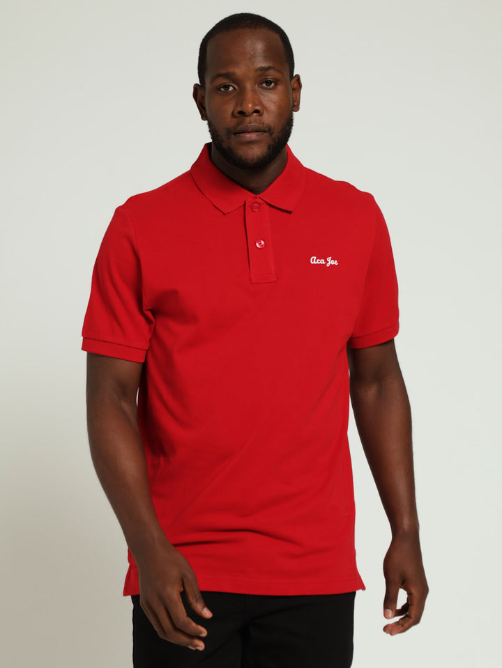 PIQUE REGULAR FIT GOLFER - RED