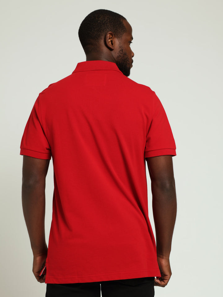 PIQUE REGULAR FIT GOLFER - RED