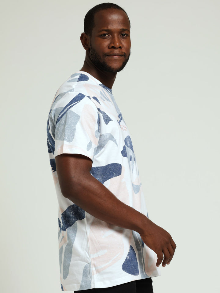 Short Sleeve Print Tee - White