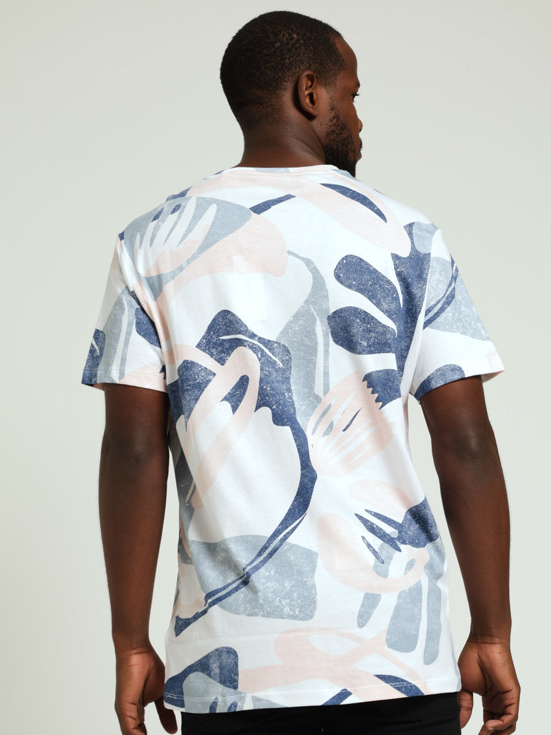 Short Sleeve Print Tee - White