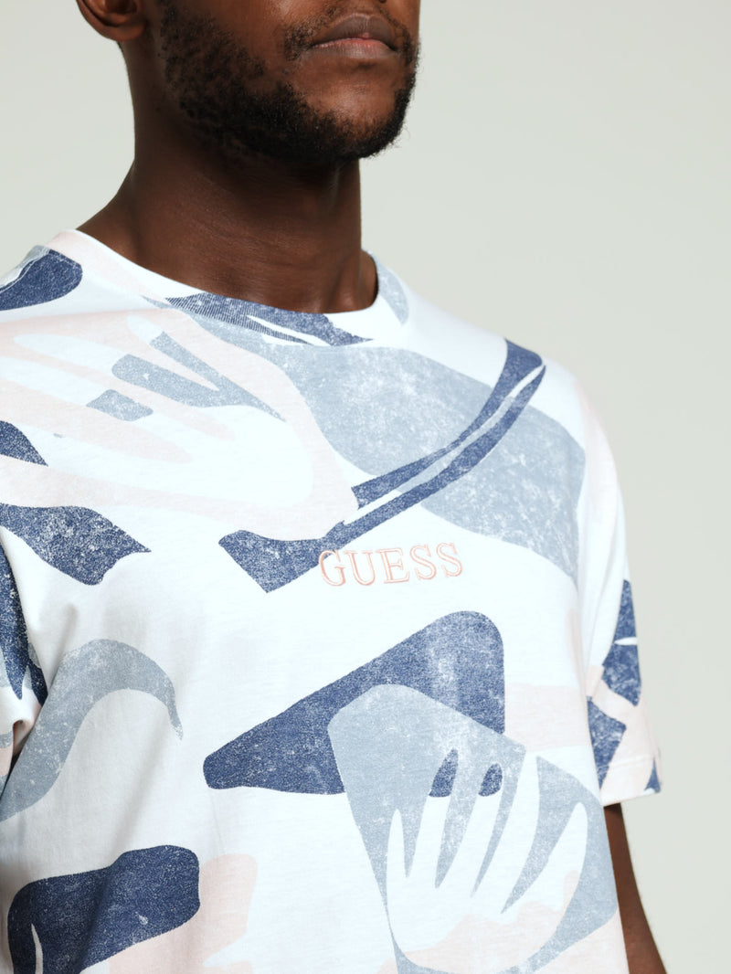 Short Sleeve Print Tee - White