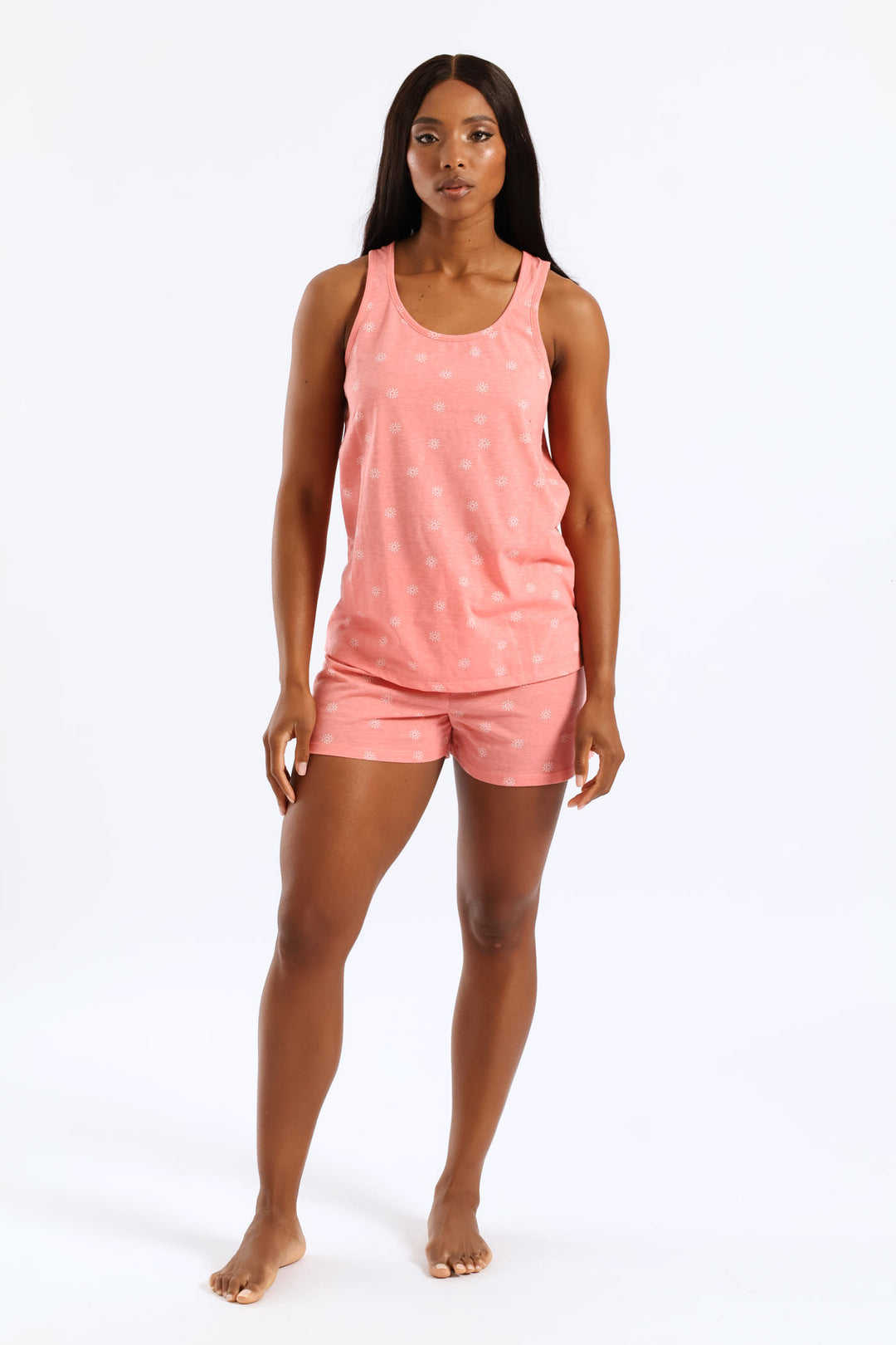 Sun Knit Short Set - Salmon