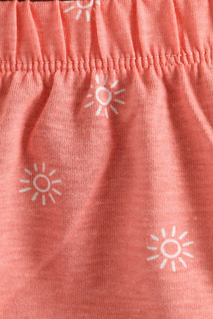 Sun Knit Short Set - Salmon