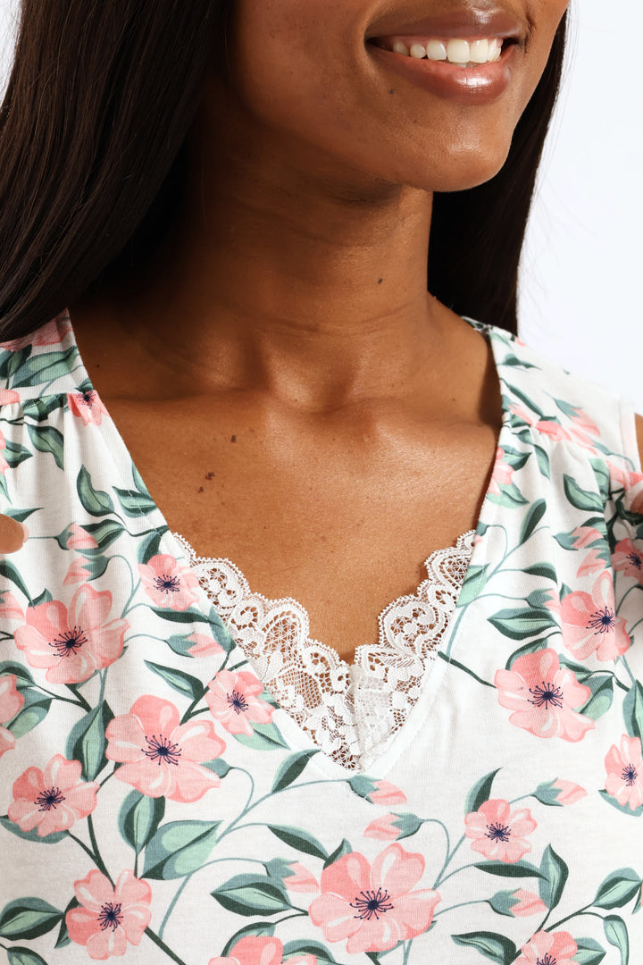 2 Pack Peony Sleepshirt - White/Pink