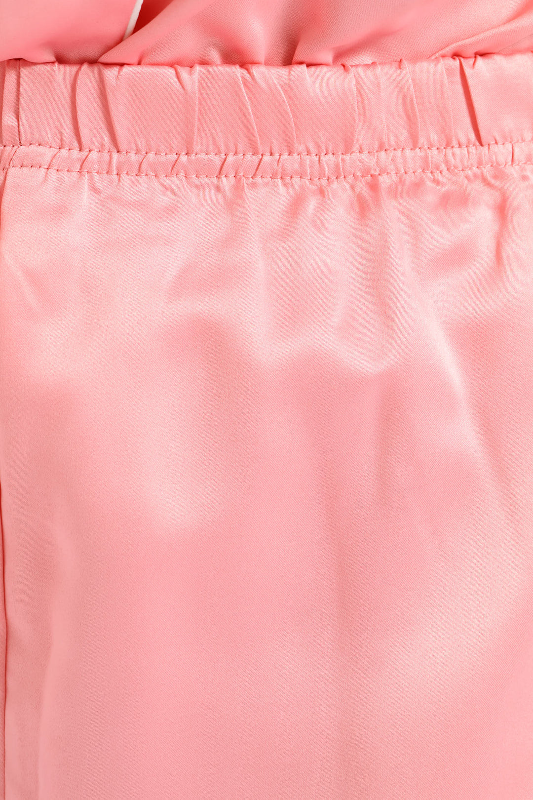Button Through & Satin Short Set - Salmon