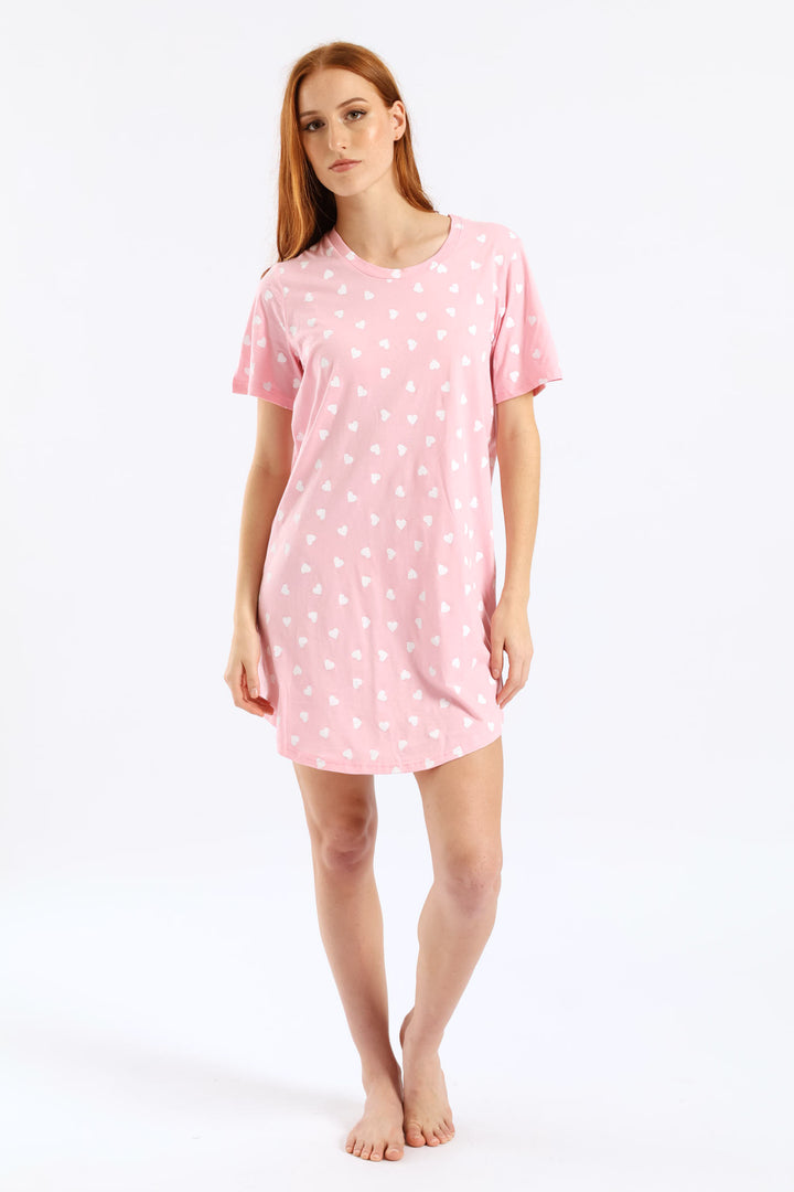Hearts Sleepshirt - Pink
