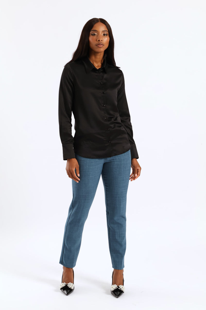 Satin Shirt - Black
