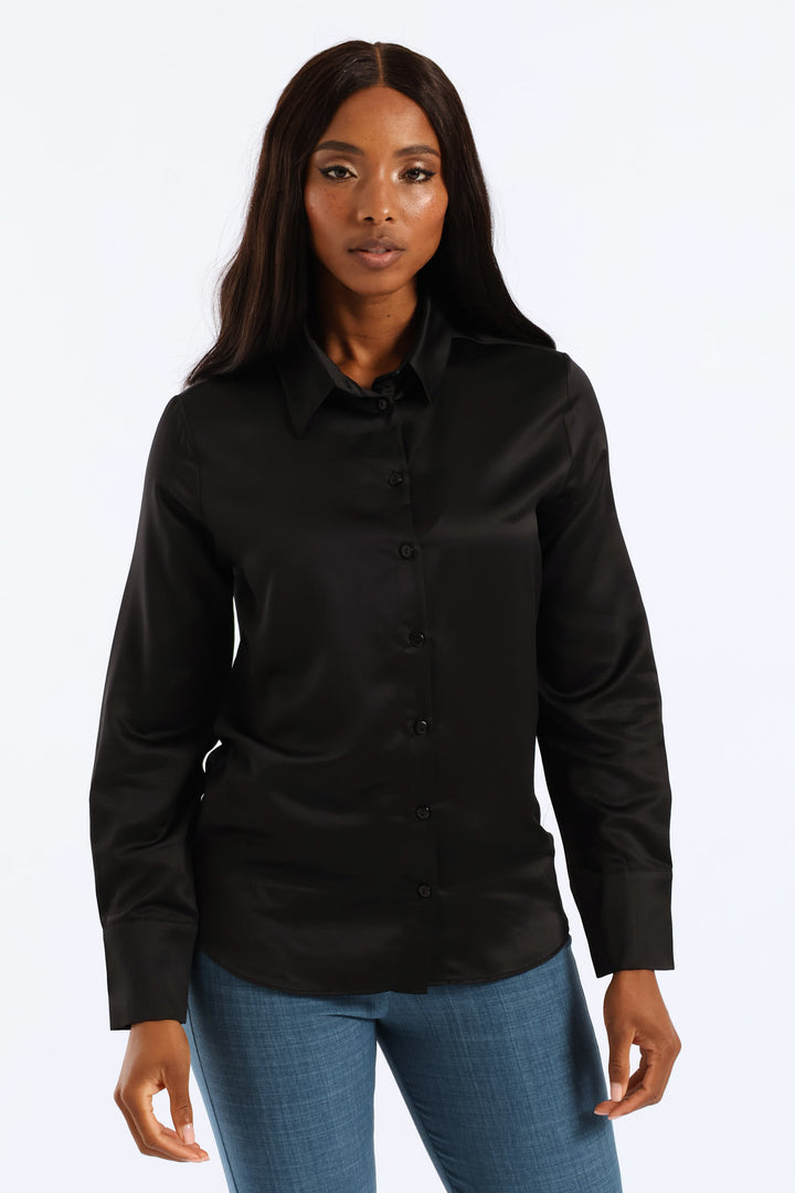 Satin Shirt - Black