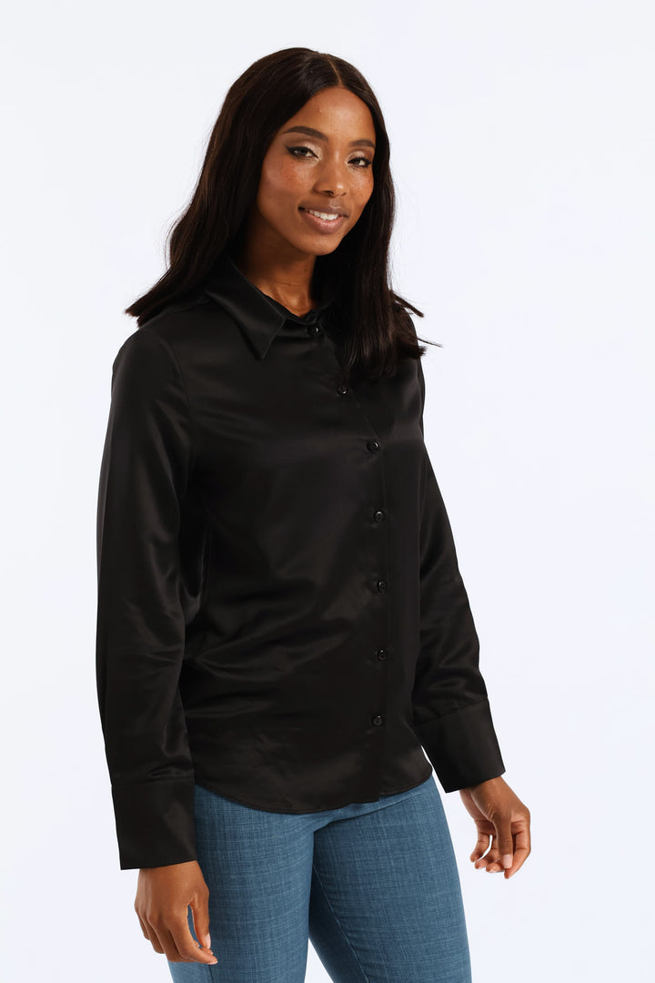 Satin Shirt - Black