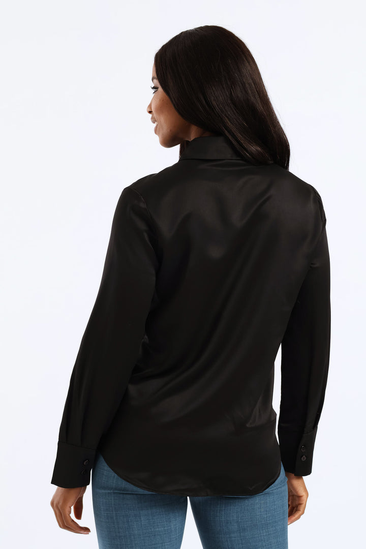 Satin Shirt - Black