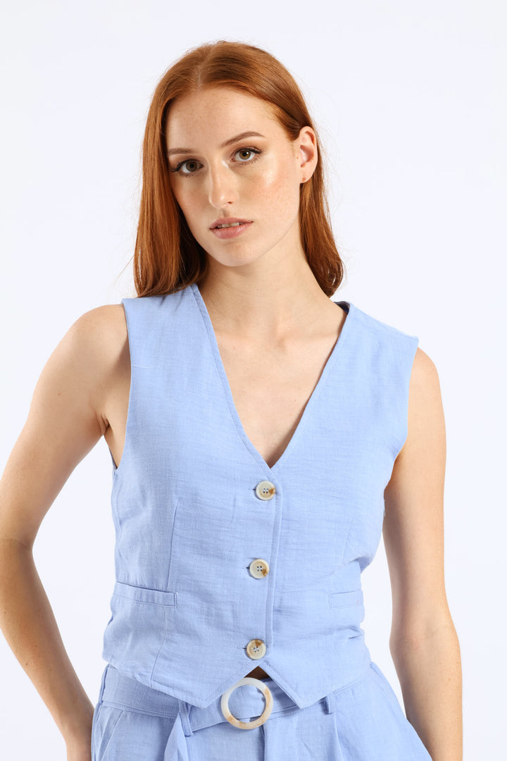 Classic Tailored Waistcoat - Periwinkle