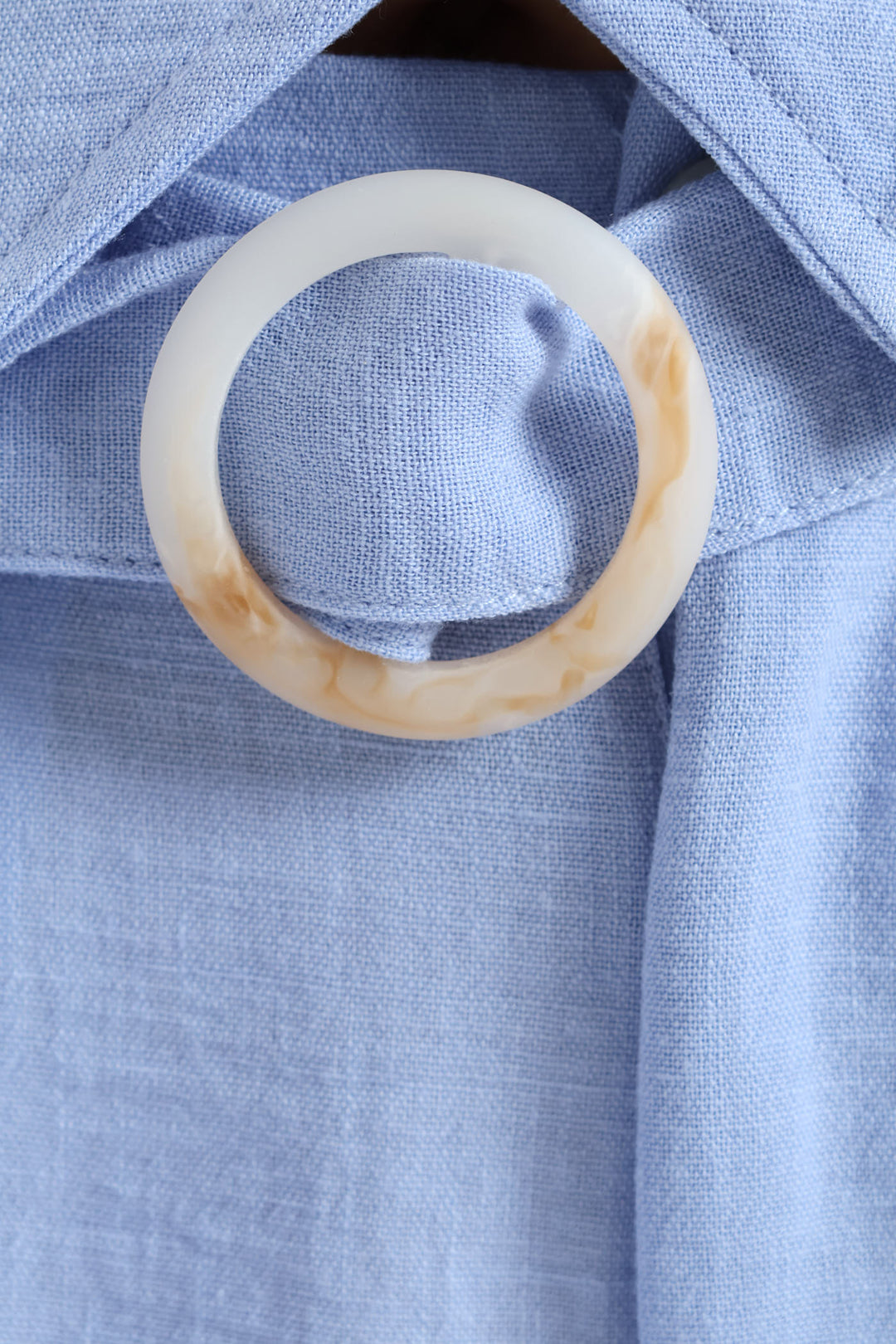 Pinched Seam O-Ring Self Belt Wideleg Pant - Periwinkle