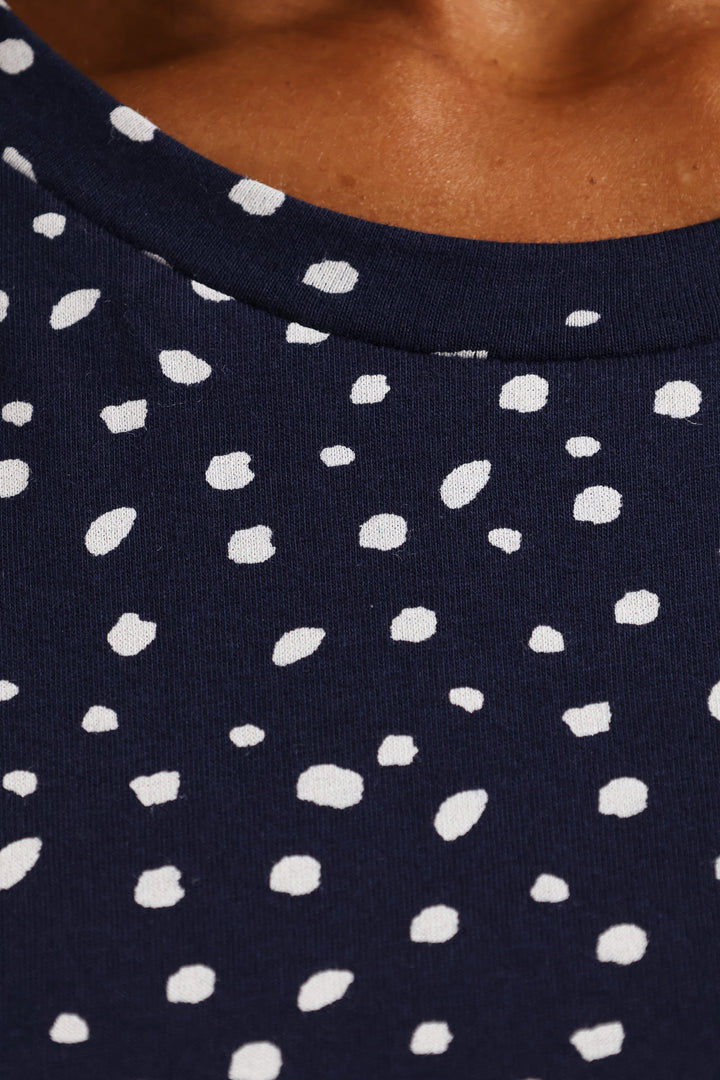 Spots Sleep Tee - Navy/White