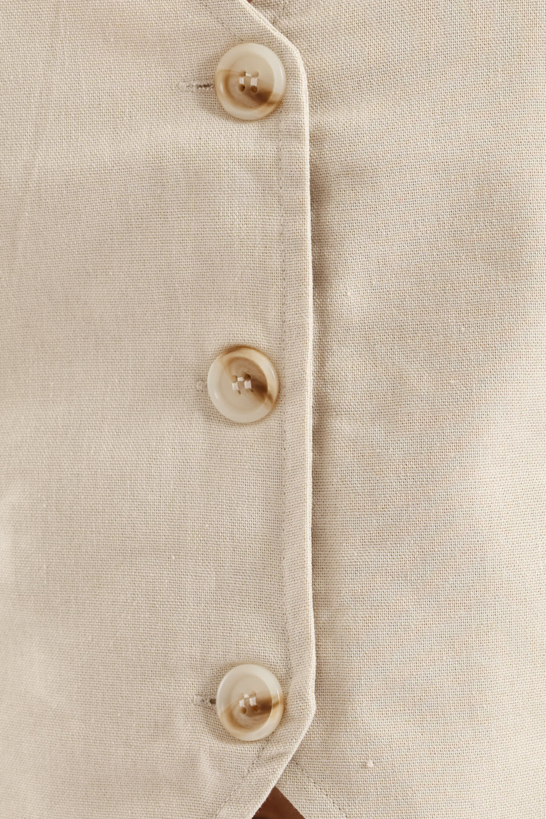 Sleeveless Linen Waistcoat - Oatmeal Melange