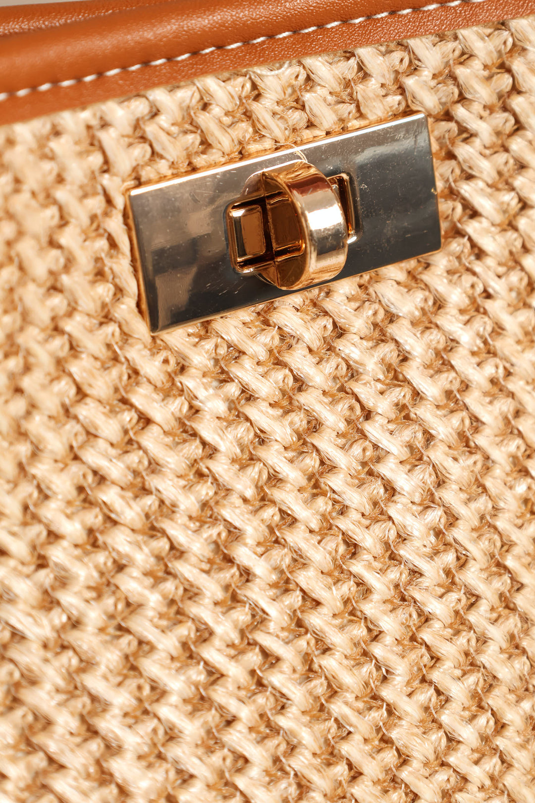 Panel Front Clasp Crossbody Bag - Tan