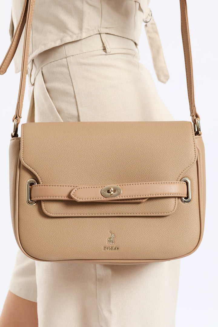 Carlton Flapover Slingbag - Hazelnut