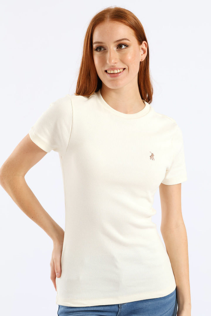 Lucy Ribbed T-Shirt - Off White