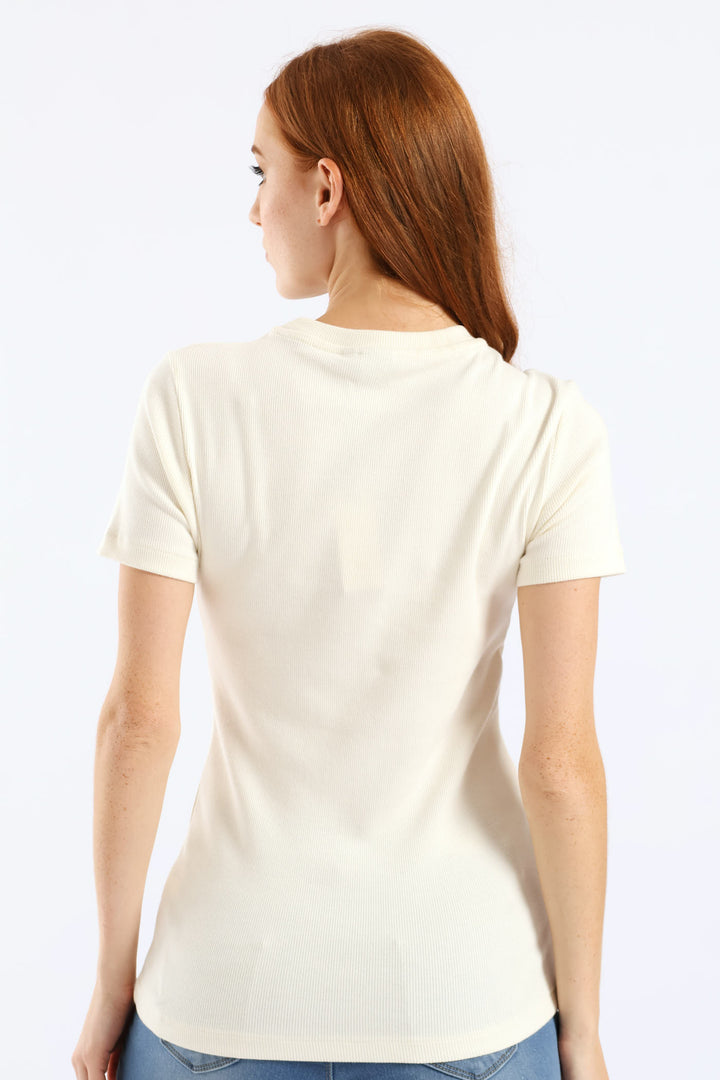 Lucy Ribbed T-Shirt - Off White