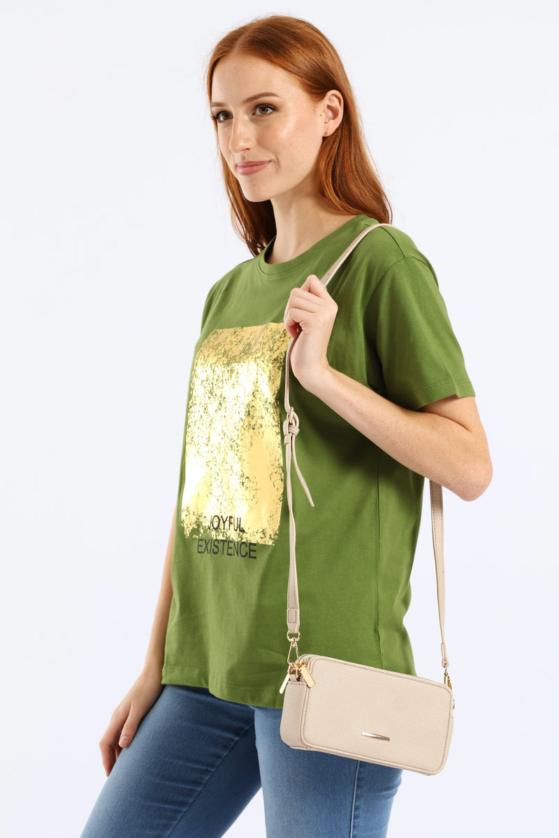 Double Top Zip Camera Bag - Stone