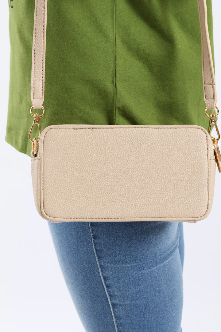 Double Top Zip Camera Bag - Stone