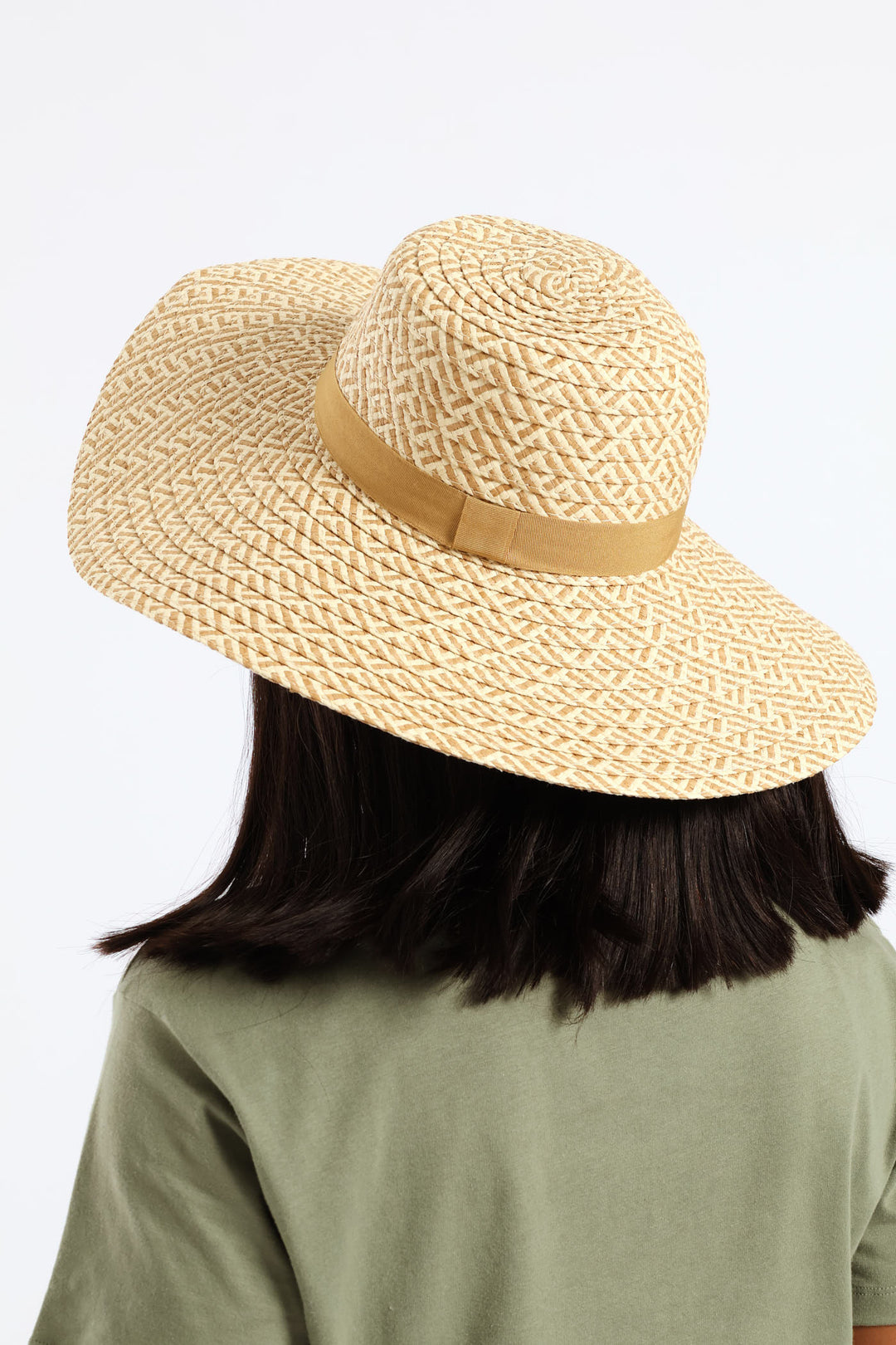 Wide Brim Dual Tone Straw Hat - Multi