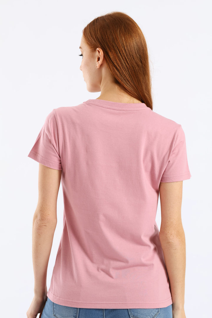 Essential Metallic Tee - Mid Pink