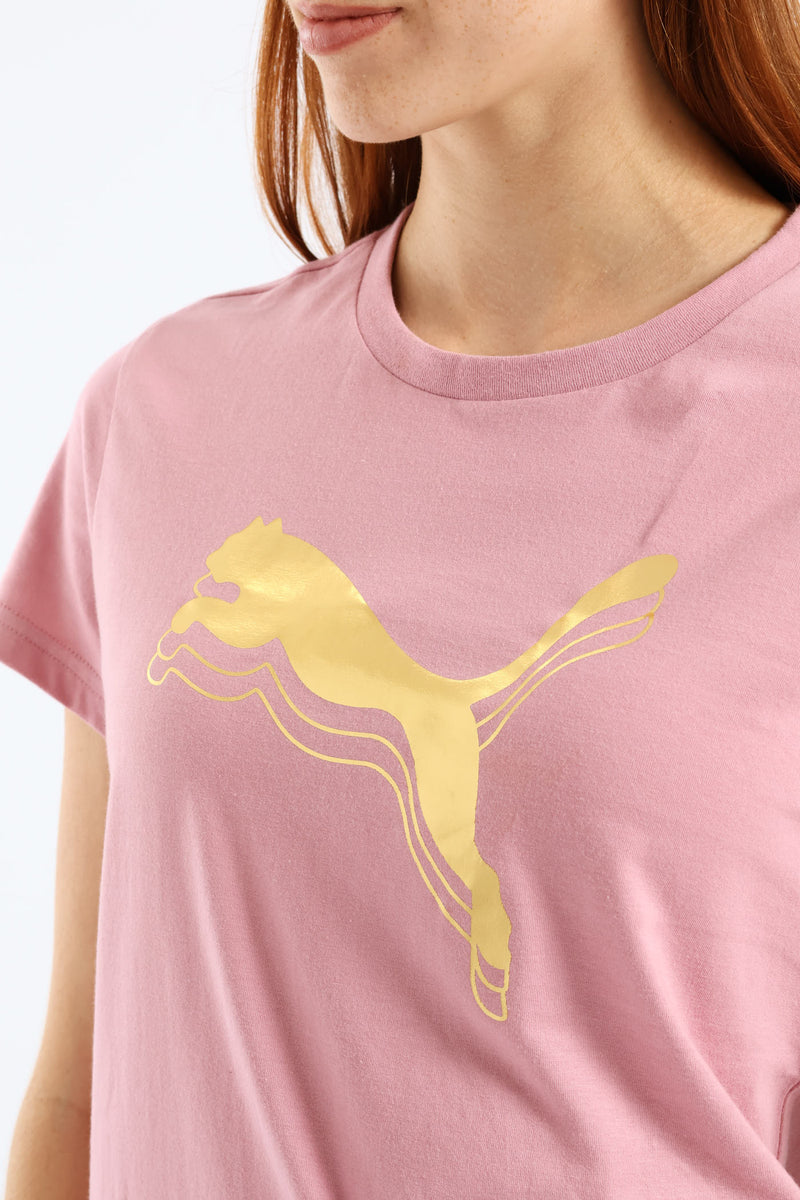 Essential Metallic Tee - Mid Pink