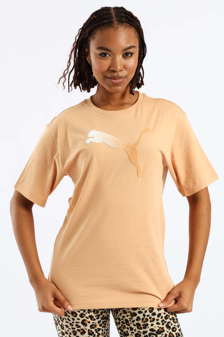 Graphic Relaxed Tee - Beige