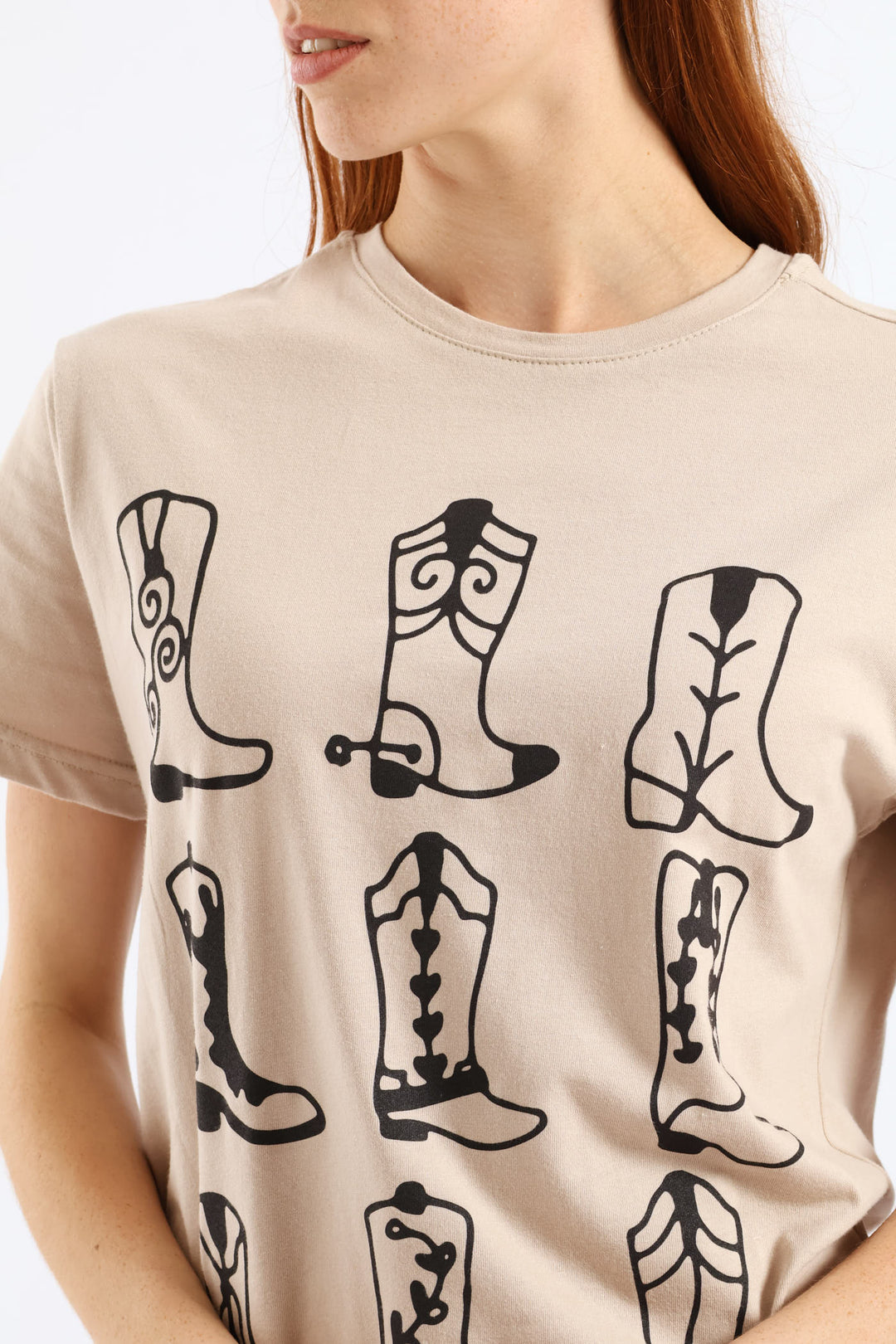 Nashville Boots Tee - Cement Grey