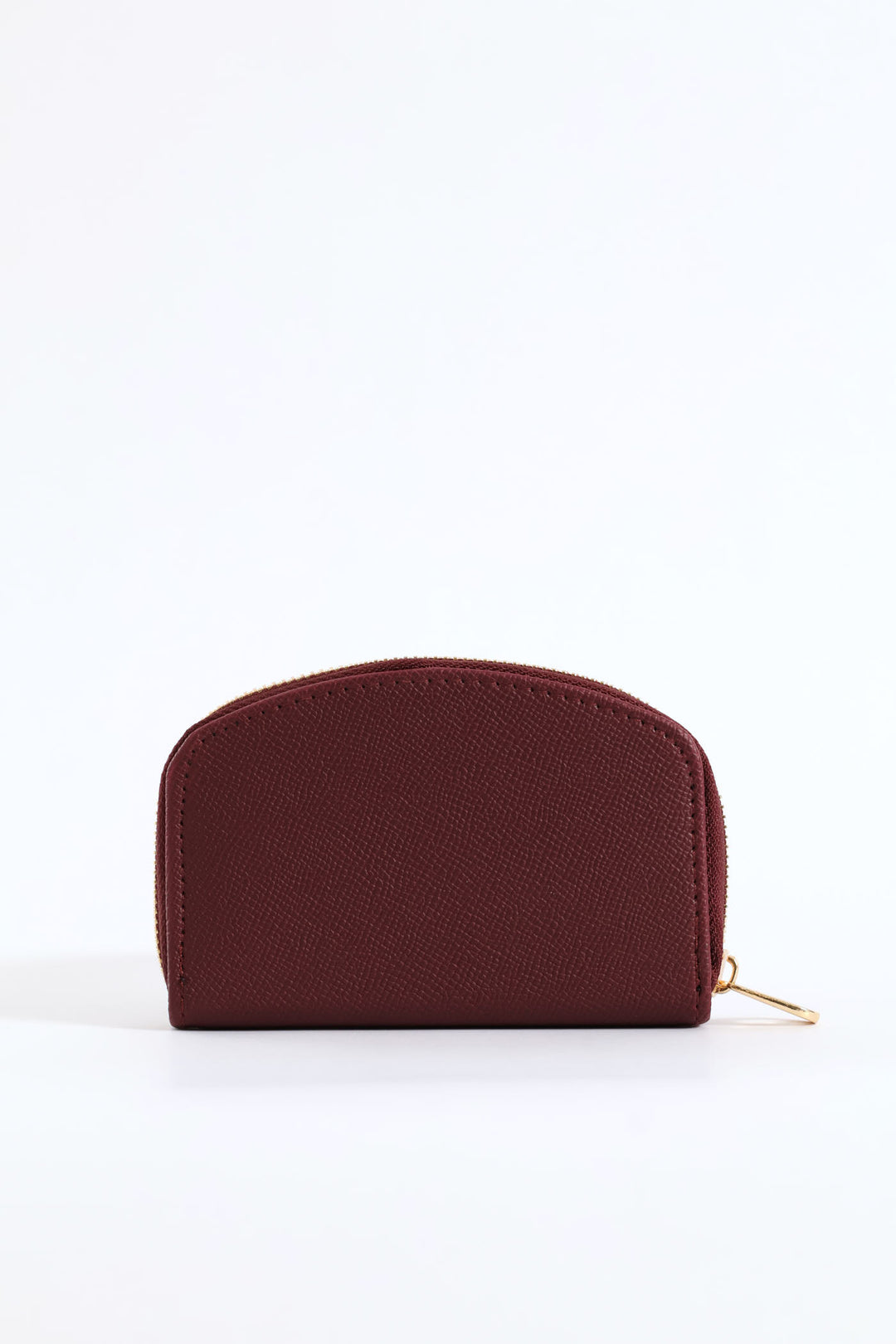 Curved Zip Around Purse - Burgundy