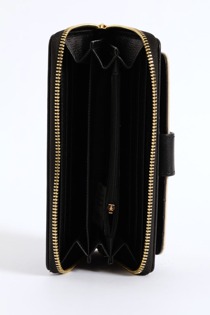 Colour Block Flap Zip Around Purse - Multi