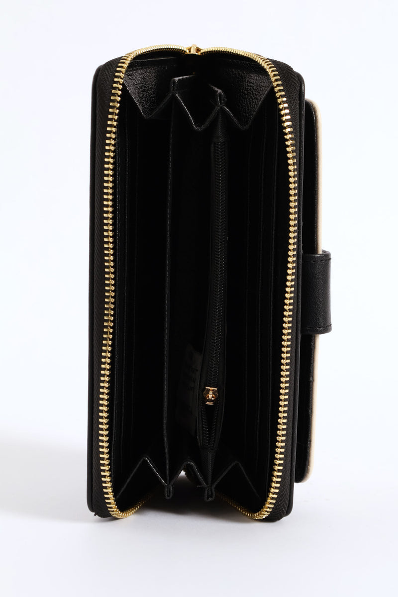 Colour Block Flap Zip Around Purse - Multi