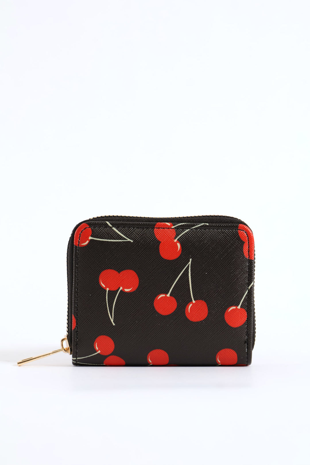 Cherry Small Zip Around Purse - Black