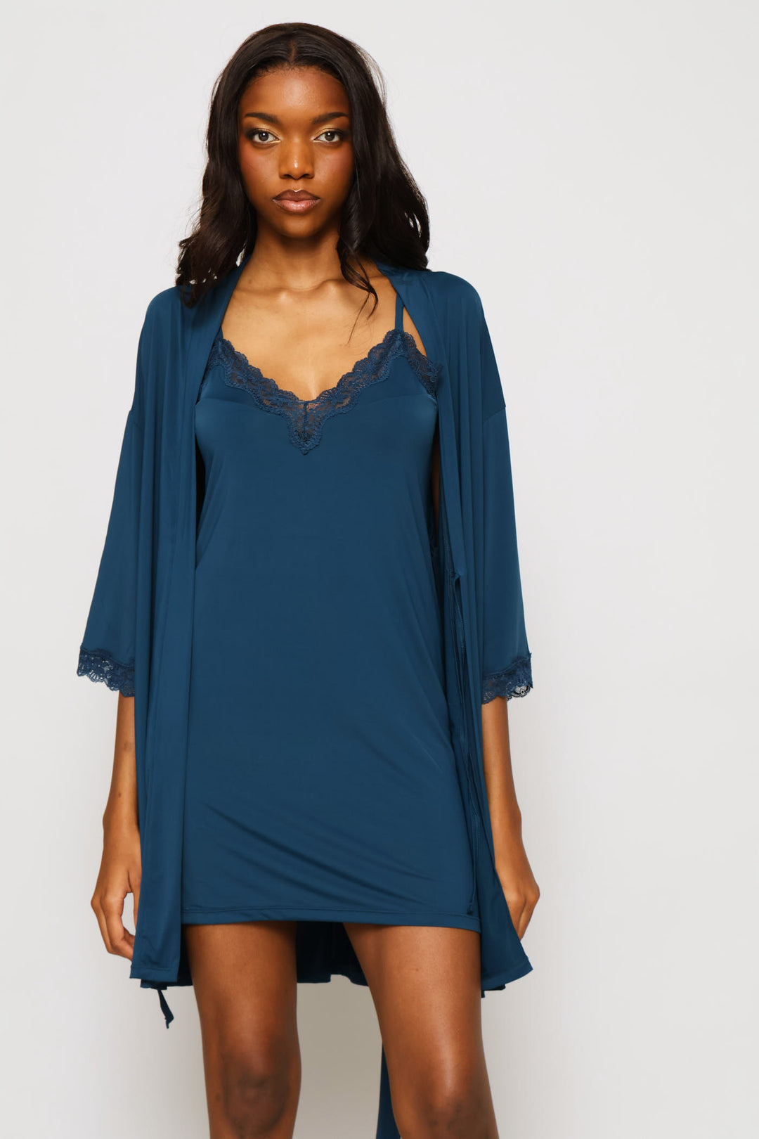 Gown & Chemise Polyamide Set - Dark Teal