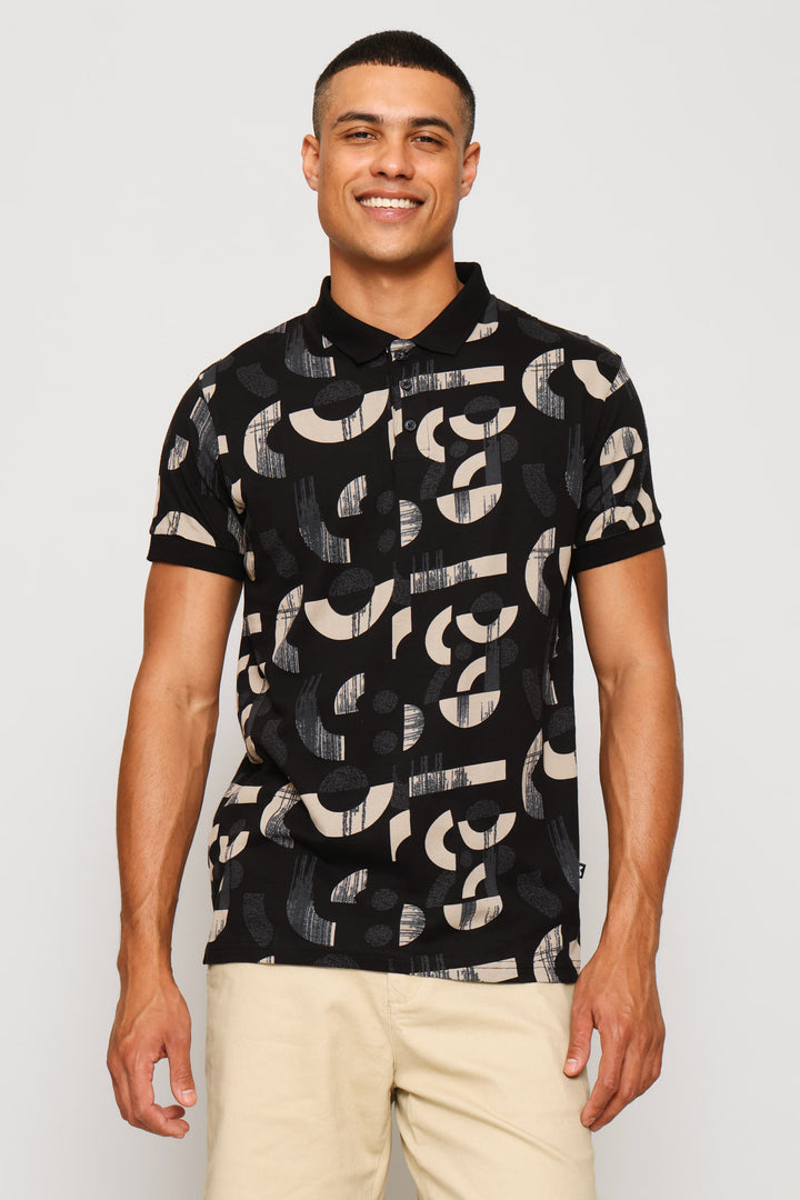 Printed Golfer - Black/Tan